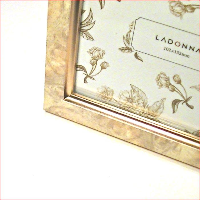 フォトフレーム 写真立て ハガキサイズ 横置き 縦置き 壁掛け　アンティーク フォトスタンド・ベージュ 0811-64 | ブランド登録なし | 03