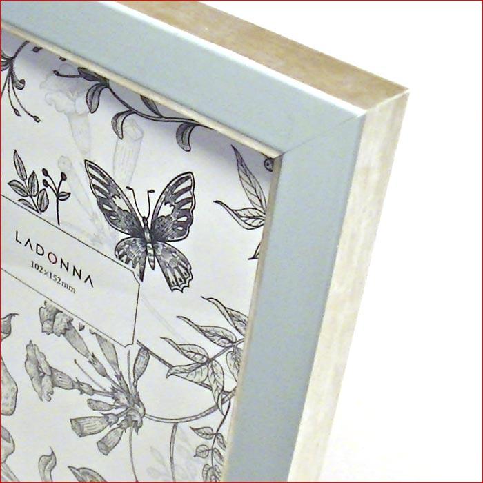 フォトフレーム 写真立て ハガキサイズ 横置き 縦置き 壁掛け　アンティーク フォトスタンド・ブルー 0811-65 | ブランド登録なし | 02