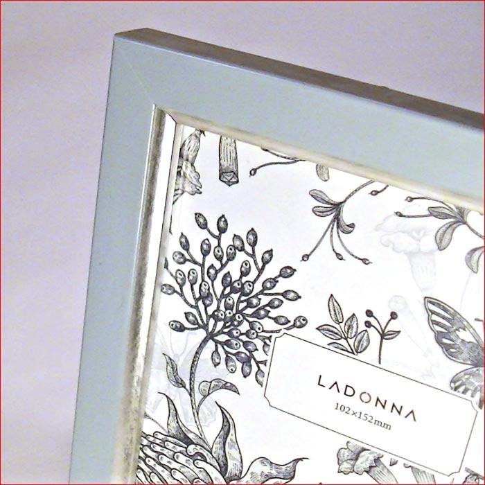 フォトフレーム 写真立て ハガキサイズ 横置き 縦置き 壁掛け　アンティーク フォトスタンド・ブルー 0811-65 | ブランド登録なし | 04