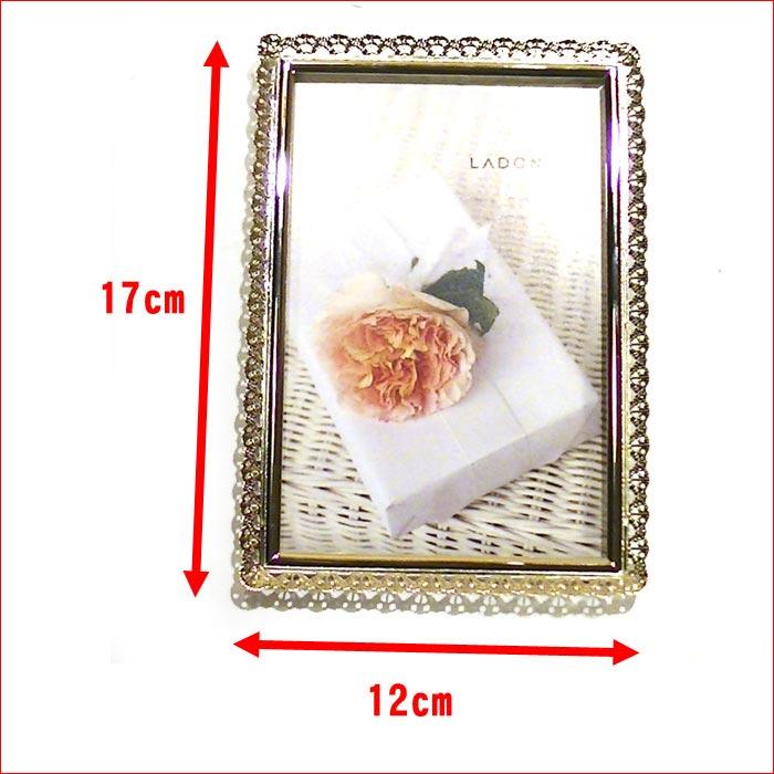 写真立て フォトフレーム ハガキサイズ シルバー アラベスクフレーム 真鍮 真ちゅう レース 大人 女子 結婚祝い フォトスタンド 0811-75 | ブランド登録なし | 07