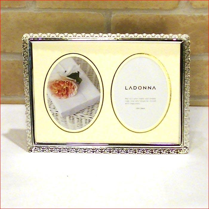 フォトフレーム 写真立て 2L判（ L判 2枚 ） シルバー アラベスク 真鍮 真ちゅう レース 大人 女子 かわいい 0811-76 | ブランド登録なし | 01