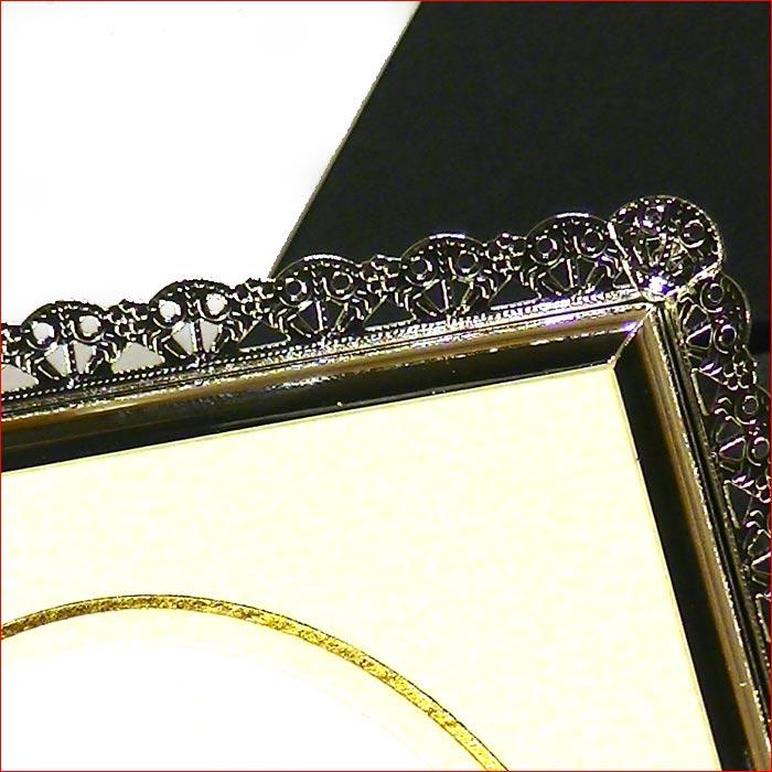 フォトフレーム 写真立て 2L判（ L判 2枚 ） シルバー アラベスク 真鍮 真ちゅう レース 大人 女子 かわいい 0811-76 | ブランド登録なし | 04