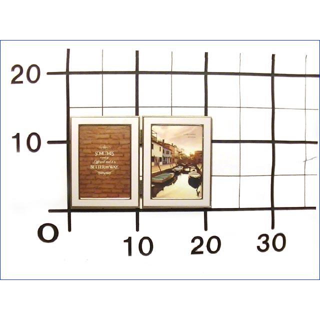 写真立て フォトフレーム L判 2枚 おしゃれ ペア ダブル 2連 金属製・ピンクゴールド 0811-88 | ブランド登録なし | 07