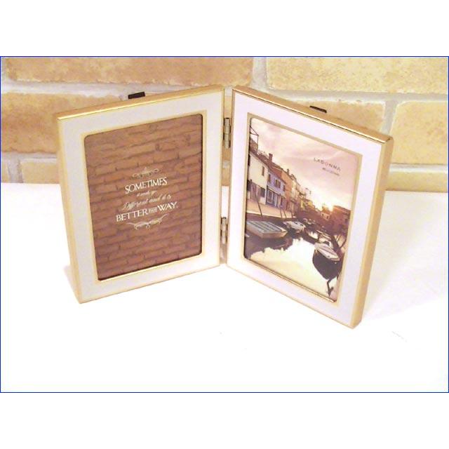 写真立て フォトフレーム L判 2枚 おしゃれ ペア ダブル 2連 金属製・ピンクゴールド 0811-88 | ブランド登録なし | 08