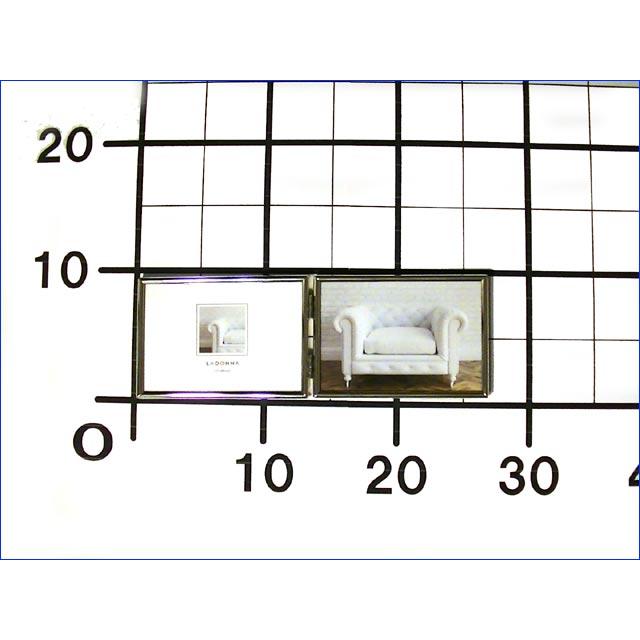 フォトフレーム 写真立て L判サイズ 連結 2連 真ちゅう リビング シルバー 横向き ２枚 0811-90 | ブランド登録なし | 08