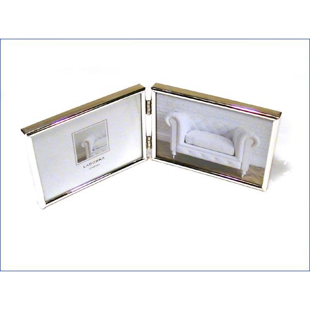 フォトフレーム 写真立て L判サイズ 連結 2連 真ちゅう リビング シルバー 横向き ２枚 0811-90 | ブランド登録なし | 09