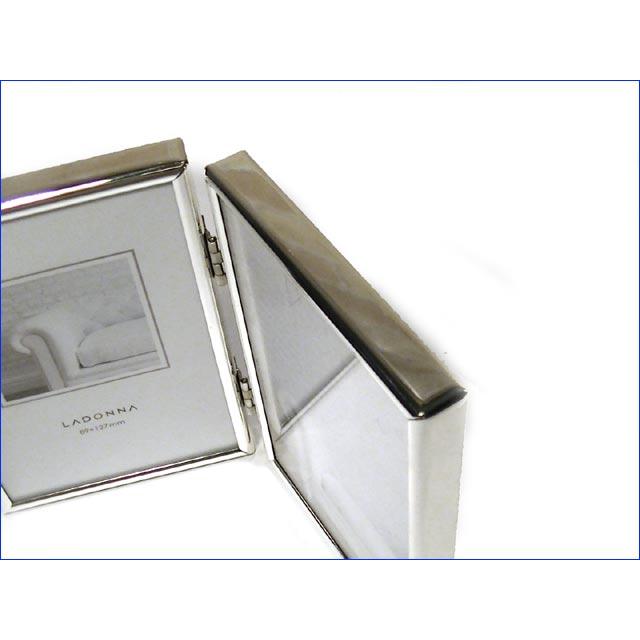 フォトフレーム 写真立て サービス判 L判サイズ 連結 2連 真ちゅう リビング 写真立て シルバー 縦向きペア 0811-91 | ブランド登録なし | 02