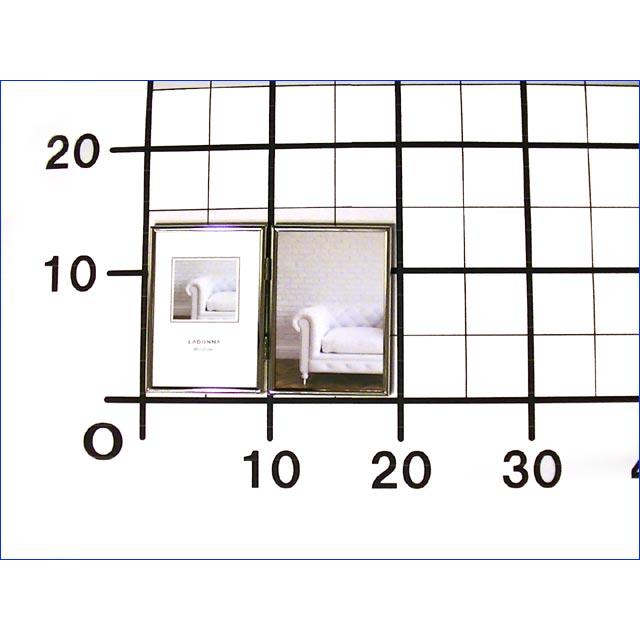 フォトフレーム 写真立て サービス判 L判サイズ 連結 2連 真ちゅう リビング 写真立て シルバー 縦向きペア 0811-91 | ブランド登録なし | 08