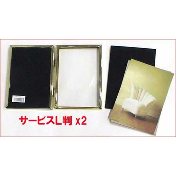 フォトフレーム 写真立て サービス判 サービスL判 2連　フォトフレーム ゴールド 0811-96 | ブランド登録なし | 03