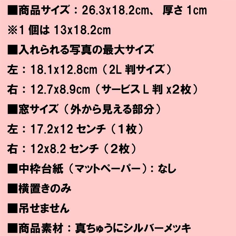フォトフレーム 写真立て L判ｘ２枚 2L判ｘ１枚 金属 フォトフレーム・シルバー 0811-98 | ブランド登録なし | 10