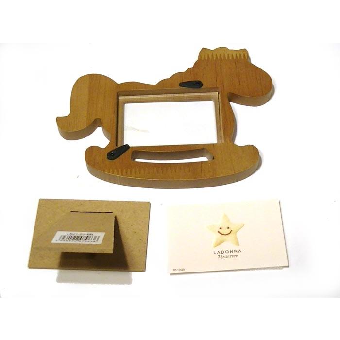 写真立て フォトフレーム 木馬　１４３０円⇒特価　天然木 木製 ベビーフォトフレーム・ブラウン 出産祝い 0812-01　プレゼント ギフト | ブランド登録なし | 03