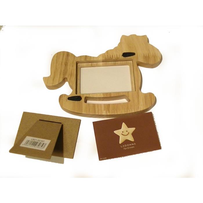 写真立て フォトフレーム 木馬 １４３０円⇒特価　天然木 木製 ベビーフォトフレーム・ナチュラル 出産祝い 0812-02　プレゼント ギフト | ブランド登録なし | 03