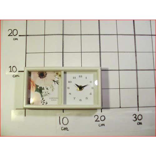 フォトフレーム&クロック 木製 置き時計 & ミニサイズのフォトフレーム・ホワイト 0812-18 | ブランド登録なし | 09