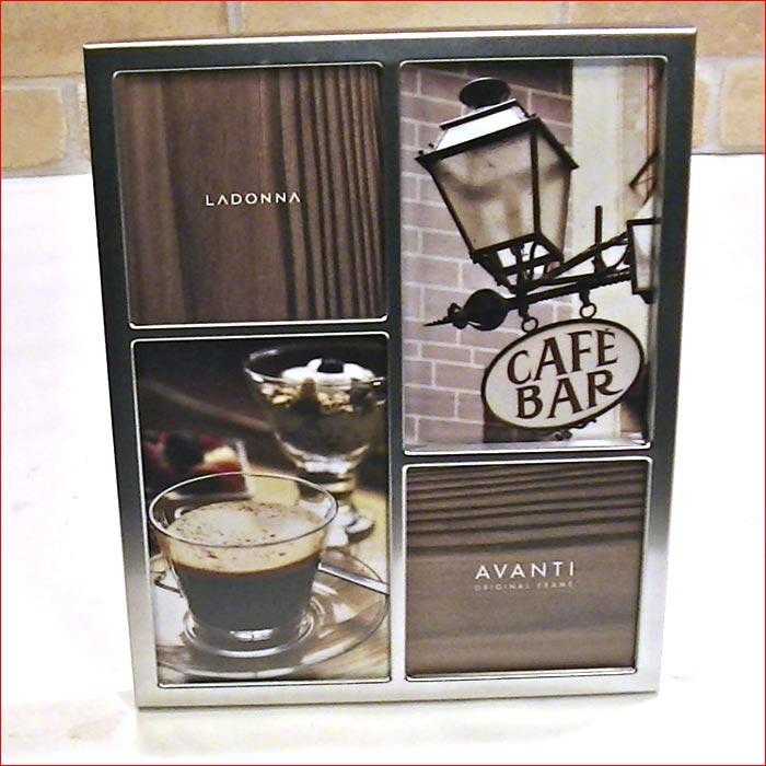 フォトフレーム 写真立て メタル スタイリッシュ インテリア・４窓 シルバー 0812-23 | ブランド登録なし | 01