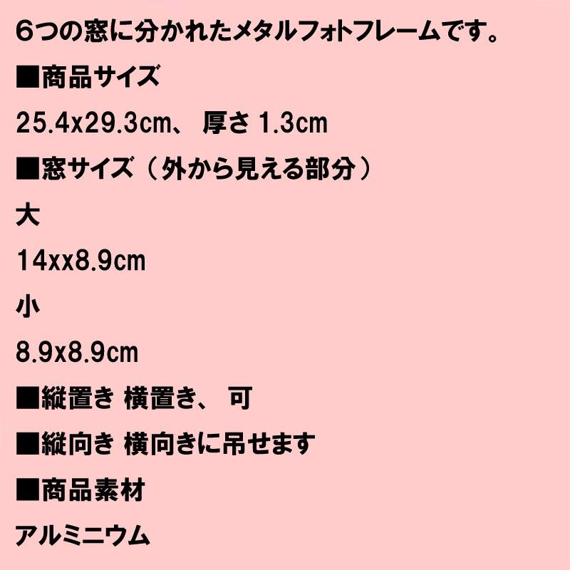 写真立て フォトフレーム メタル スタイリッシュ インテリア・６窓シルバー 0812-24　プレゼント ギフト | ブランド登録なし | 12