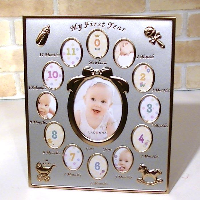 フォトフレーム 写真立て マイファーストイヤー ベビー １２ヶ月・シルバー 0812-25　プレゼント ギフト | ブランド登録なし