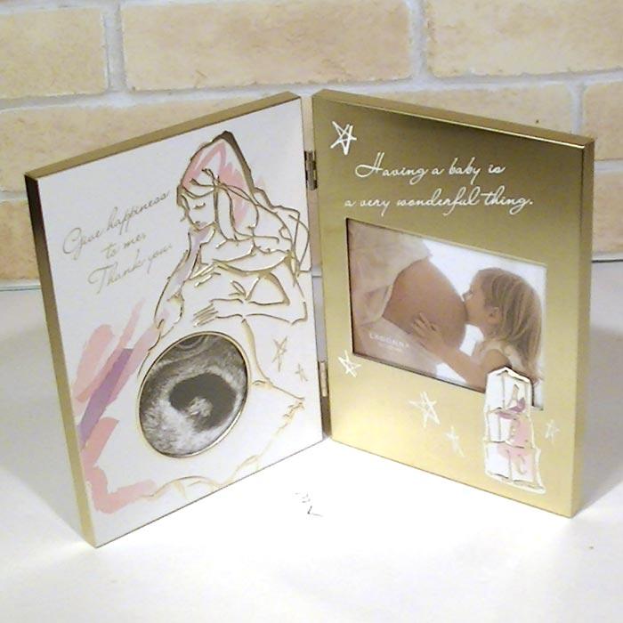 写真立て フォトフレーム 赤ちゃんのエコー写真が飾れる マタニティフレーム ・ゴールド 0812-35　プレゼント ギフト | ブランド登録なし | 02
