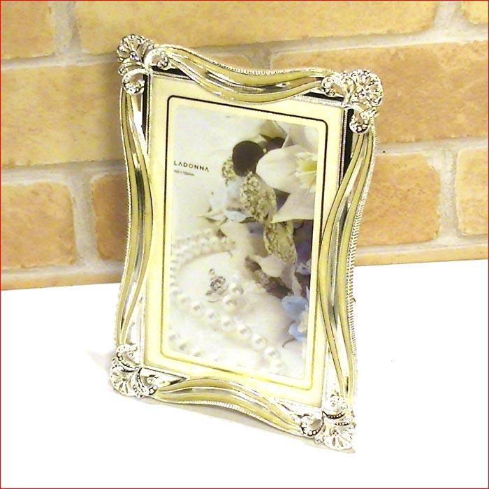 写真立て フォトフレーム ポストカードサイズ はがき大 シルクリボン Ｌ判マット紙付き 0812-46　プレゼント ギフト | ブランド登録なし | 01