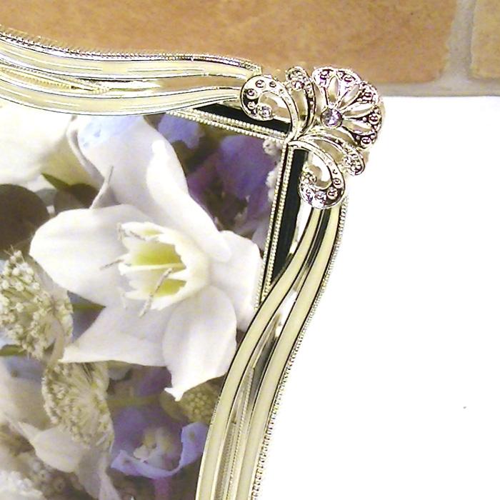 フォトフレーム 写真立て 2L判 シルクリボン クリスタル きらきら メタルフレーム 華やか おしゃれ かわいい 0812-47 | ブランド登録なし | 02