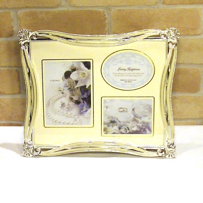 フォトフレーム 写真立て 六つ切り判サイズ  六切　シルクリボン クリスタル 華やか おしゃれ かわいい 0812-48 | ブランド登録なし | 01