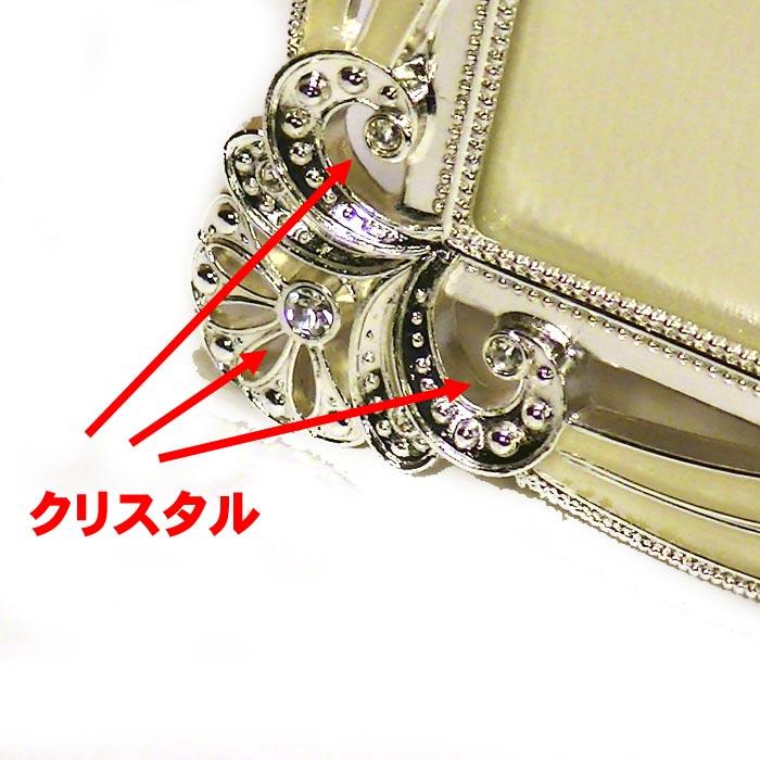 フォトフレーム 写真立て 六つ切り判サイズ  六切　シルクリボン クリスタル 華やか おしゃれ かわいい 0812-48 | ブランド登録なし | 03