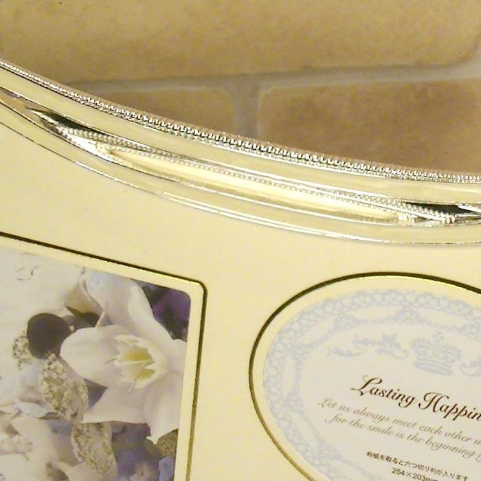 フォトフレーム 写真立て 六つ切り判サイズ  六切　シルクリボン クリスタル 華やか おしゃれ かわいい 0812-48 | ブランド登録なし | 04