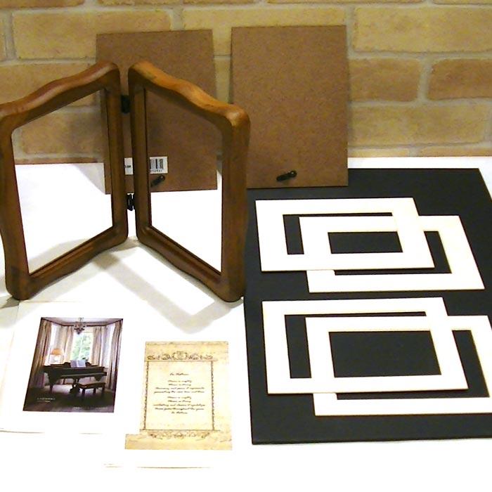 フォトフレーム 写真立て 2L判x2面 木製 天然木 卓上用 壁掛け ウェーブフォルム フレーム サテン布張り豪華箱入り 0812-53　プレゼント ギフト | ブランド登録なし | 06