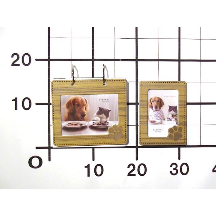 フォトフレーム ポストカードサイズ ペット 犬猫 パタパタ アルバムフレーム 50枚収納・ブラウン 0812-93 | ブランド登録なし | 07
