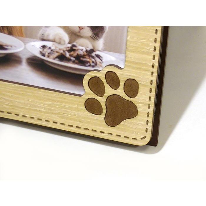 写真立て フォトフレーム ポストカードサイズ ペット 犬猫 パタパタ アルバムフレーム 50枚収納・ナチュラル 0812-94 | ブランド登録なし | 01