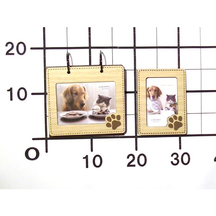 写真立て フォトフレーム ポストカードサイズ ペット 犬猫 パタパタ アルバムフレーム 50枚収納・ナチュラル 0812-94 | ブランド登録なし | 07