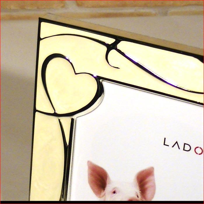 写真立て フォトフレーム 壁掛け可能 六つ切り判 六切 ハート＆ハート 出産祝い 結婚祝い 0812-98　プレゼント ギフト | ブランド登録なし | 01