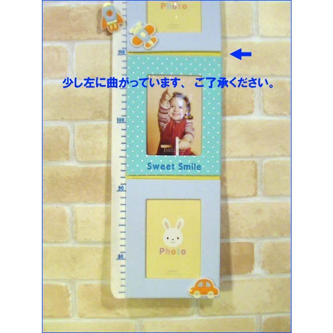 フォトフレーム付き身長計 ベビー  写真4枚飾れる ヌイグルミのくまさん 出産祝い 男の子 女の子 0814-05 | ブランド登録なし | 03
