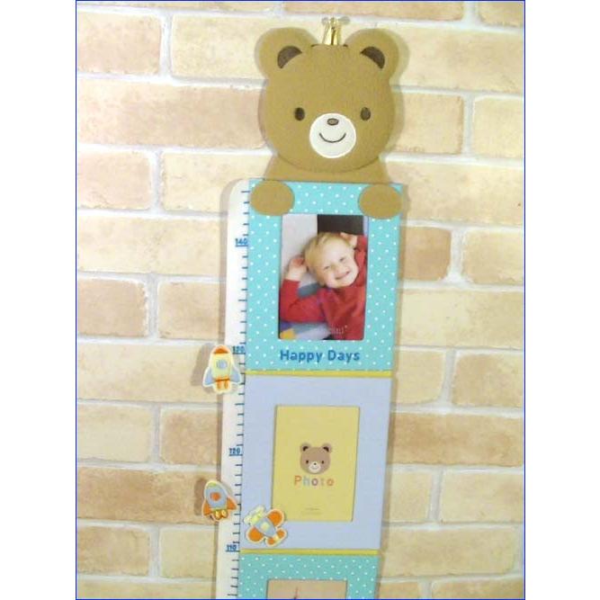 フォトフレーム付き身長計 ベビー  写真4枚飾れる ヌイグルミのくまさん 出産祝い 男の子 女の子 0814-05 | ブランド登録なし | 07