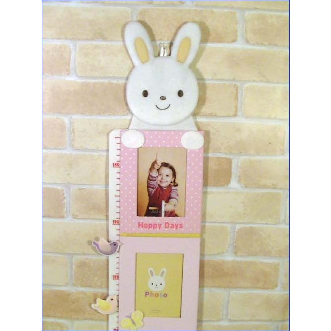 身長計付きフォトフレーム身長計 出産祝い 新生児 記録 ぬいぐるみ うさぎさん 0814-06 | ブランド登録なし | 09