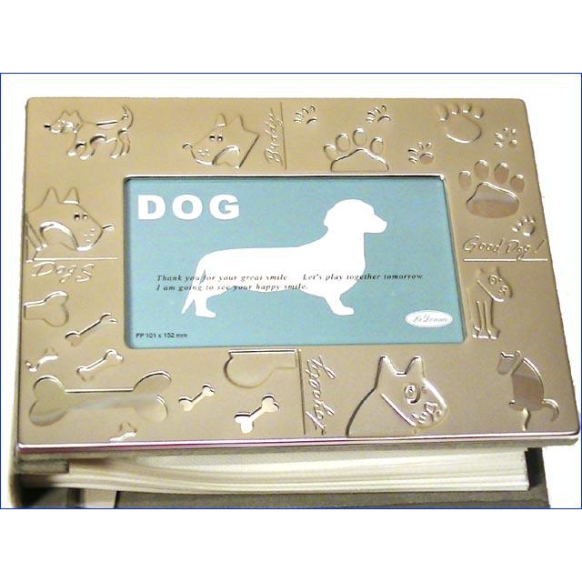 アルバムフレーム はがきサイズ １００枚収納（表紙もハガキサイズ） アルバム型 バインダー型 フォトフレーム・ドッグ 0816-22 | ブランド登録なし | 01