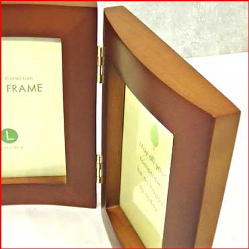 写真立て フォトフレーム L判 木製 天然木 フォトフレーム ペア 2枚 2連 卓上用 0817-11　プレゼント ギフト | ブランド登録なし | 01
