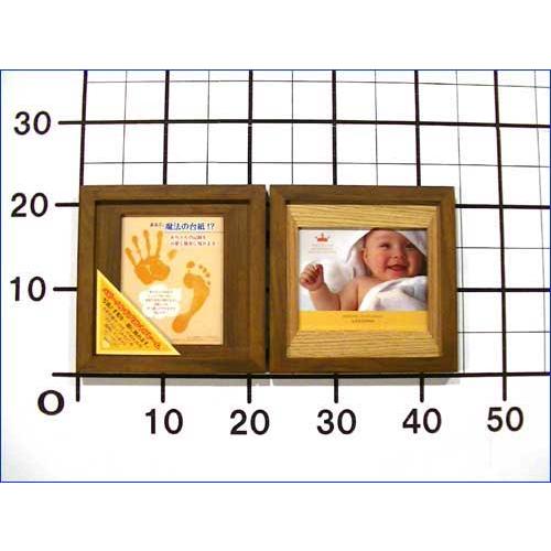 フォトフレーム 木製 写真立て ペア 2面 2連 赤ちゃん手形＋２Ｌ判写真 天然木 フォトフレーム・ブラウン 0817-23　プレゼント ギフト | ブランド登録なし | 12