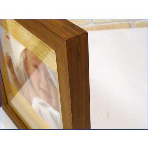 フォトフレーム 木製 写真立て ペア 2面 2連 赤ちゃん手形＋２Ｌ判写真 天然木 フォトフレーム・ブラウン 0817-23　プレゼント ギフト | ブランド登録なし | 04