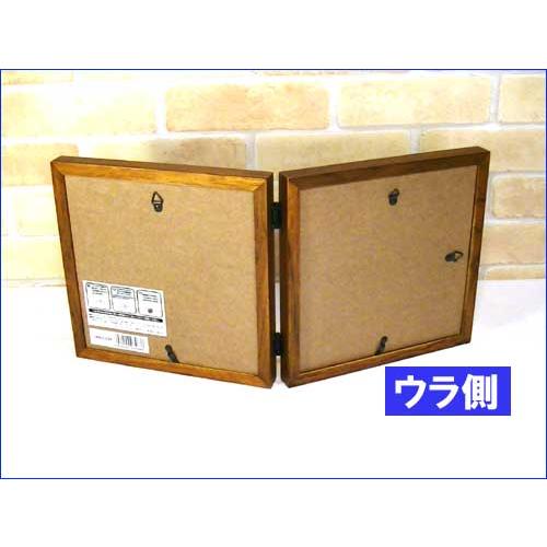 フォトフレーム 木製 写真立て ペア 2面 2連 赤ちゃん手形＋２Ｌ判写真 天然木 フォトフレーム・ブラウン 0817-23　プレゼント ギフト | ブランド登録なし | 05