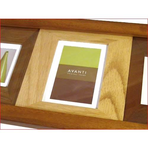 フォトフレーム 木製 写真立て ３窓 卓上 壁掛け 天然木 フォトフレーム カラーウッド・ブラウン 0817-31 | ブランド登録なし | 02