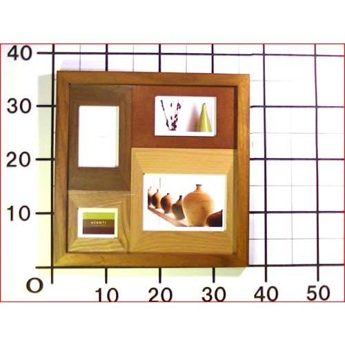 写真立て 木製 フォトフレーム ４窓 卓上 壁掛け 天然木 フォトスタンド ブラウン 0817-41　プレゼント ギフト | ブランド登録なし | 10