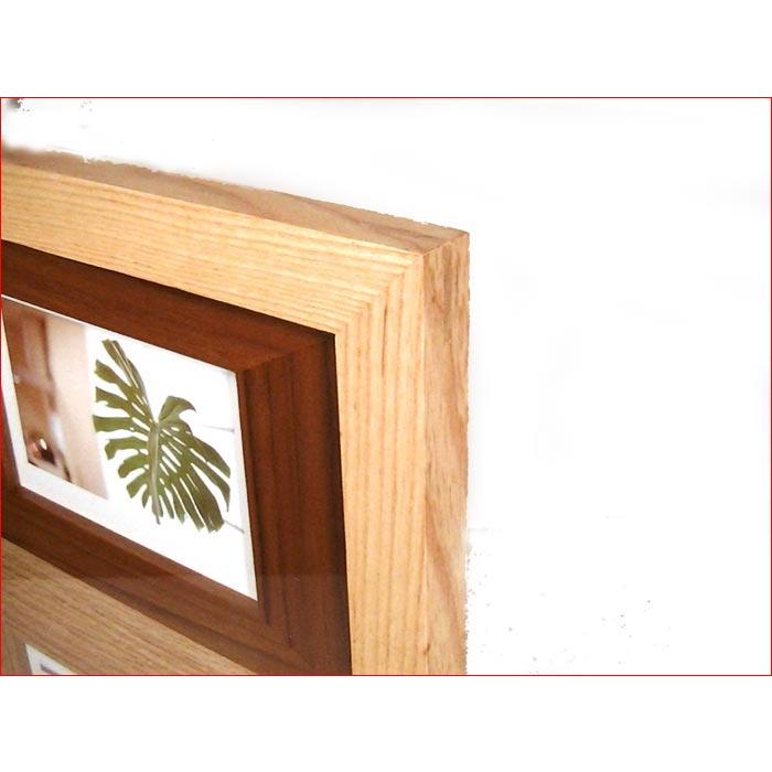 フォトフレーム 木製 写真立て ４窓 卓上 壁掛け 天然木 フォトフレーム カラーウッド ナチュラル 白木 0817-42　プレゼント ギフト | ブランド登録なし | 01