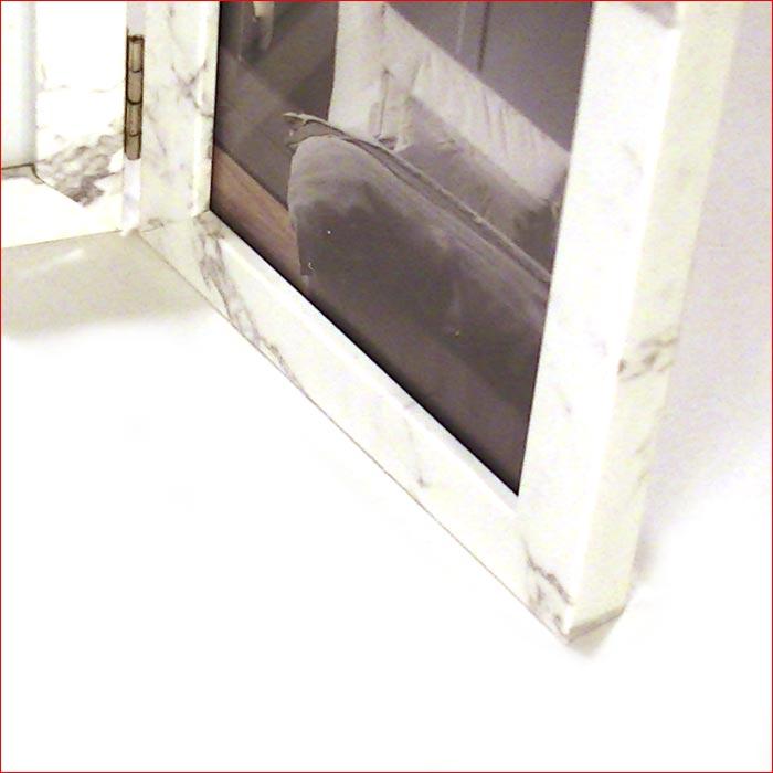 フォトフレーム L判 2面 写真立て 大理石調 ペア ダブルインテリアフレーム・ホワイト 0817-53　プレゼント ギフト | ブランド登録なし | 02