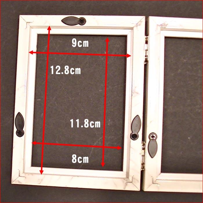 フォトフレーム L判 2面 写真立て 大理石調 ペア ダブルインテリアフレーム・ホワイト 0817-53　プレゼント ギフト | ブランド登録なし | 05