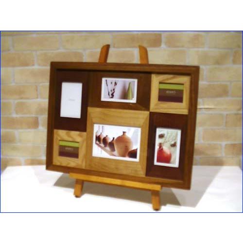フォトフレーム 木製 写真立て 6窓 卓上 壁掛け 天然木 フォトフレーム カラーウッド ブラウン 0817-61　プレゼント ギフト | ブランド登録なし | 10