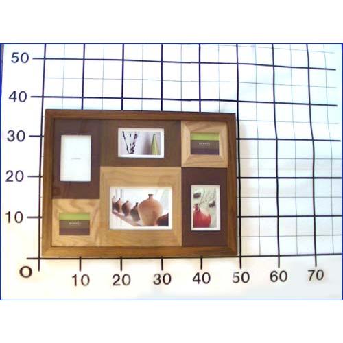 フォトフレーム 木製 写真立て 6窓 卓上 壁掛け 天然木 フォトフレーム カラーウッド ブラウン 0817-61　プレゼント ギフト | ブランド登録なし | 09