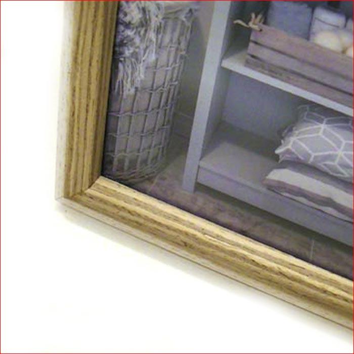 フォトフレーム 2L判サイズ 写真立て 木製フォトフレーム 縦置き 横置き 壁掛け・アイボリー＆ライトブラウン 0817-74 | ブランド登録なし | 02