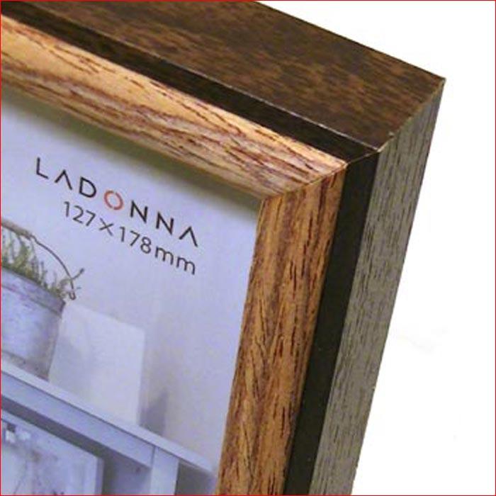 フォトフレーム 2L判サイズ 写真立て 木製フォトフレーム 縦置き 横置き 壁掛け・ダークブラウン＆ブラウン 0817-76 | ブランド登録なし | 01