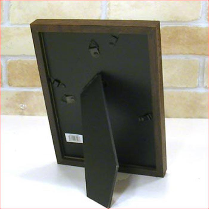 フォトフレーム 2L判サイズ 写真立て 木製フォトフレーム 縦置き 横置き 壁掛け・ダークブラウン＆ブラウン 0817-76 | ブランド登録なし | 04