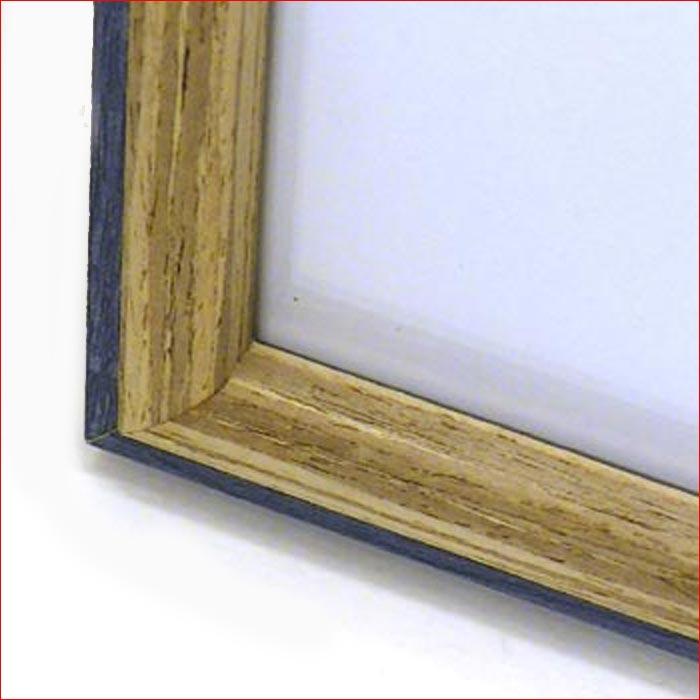 フォトフレーム A4サイズ 写真立て 木製フォトフレーム 縦置き 横置き 壁掛け・ネイビー＆ブラウン 0817-78 | ブランド登録なし | 02